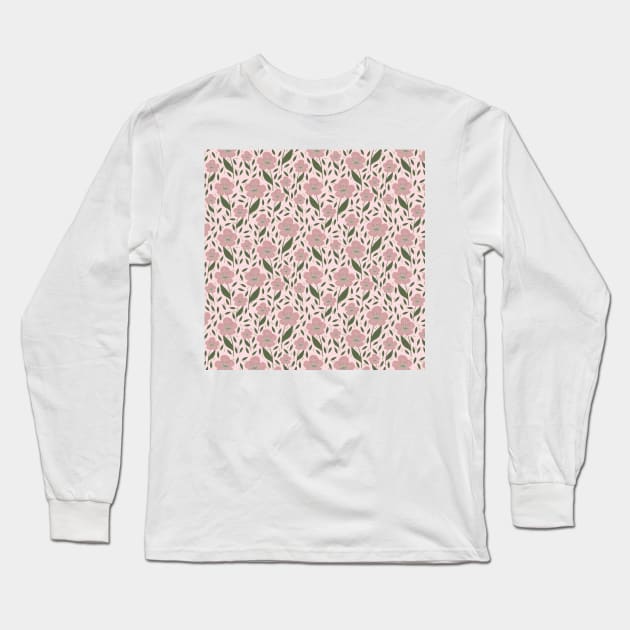 Flourish floral pattern Long Sleeve T-Shirt by Happy Mouse Studio